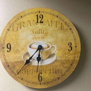 Kitchen Battery operated cappuccino Wall Clock